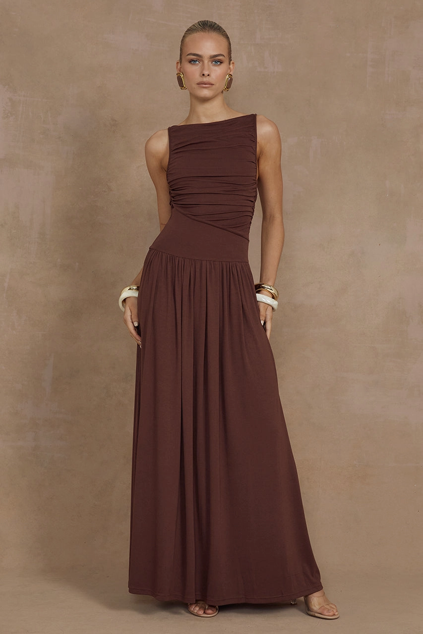 Work Comfort Nalla Maxi Dress - Brown