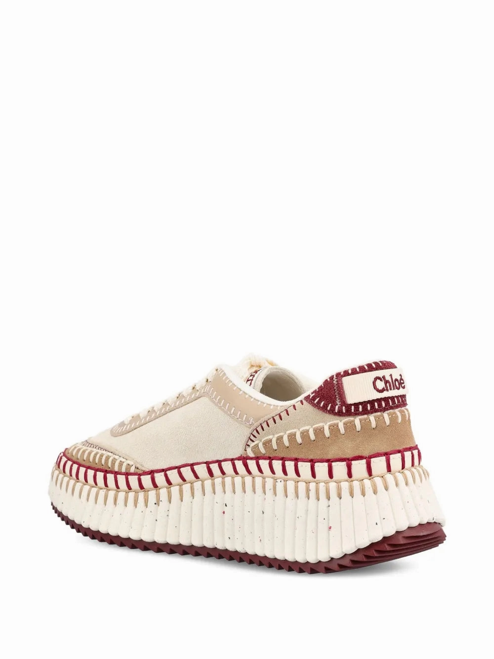 Compression Mesh Ventilation Nama Sneakers in Beige/Purple