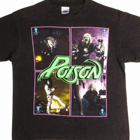 Fit Comfort VINTAGE POISON TOUR TEE SHIRT 1988 SIZE LARGE MADE IN USA