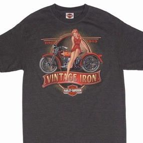 Abstract print VINTAGE HARLEY DAVIDSON VINTAGE IRON 2011 TEE SHIRT SIZE MEDIUM