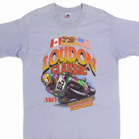 VINTAGE AMA MOTORCYCLE ROAD RACING LOUDON CAMEL 1995 TEE SHIRT LARGE MADE USA Essential Comfort Active Fit