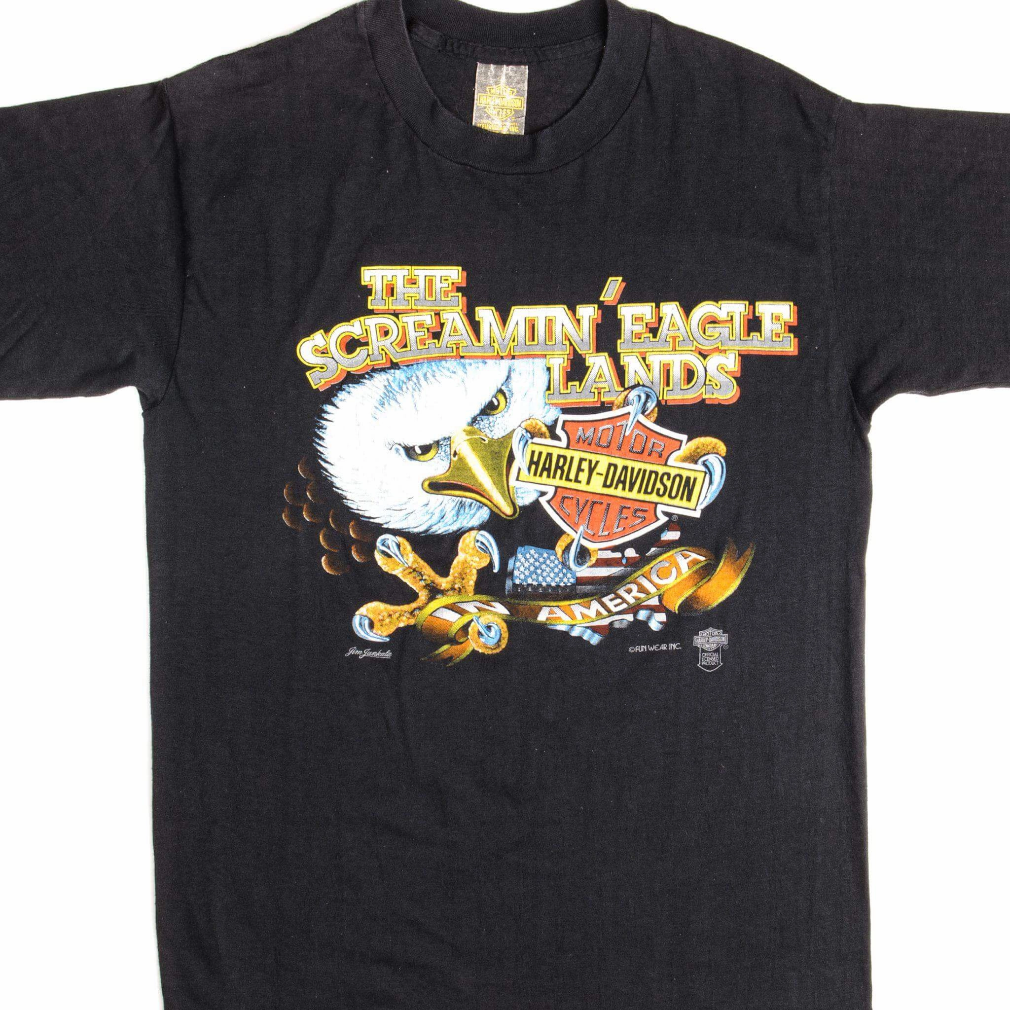 FunctionalPockets Running Speed VINTAGE HARLEY DAVIDSON TEE SHIRT SIZE SMALL MADE IN USA 1980s