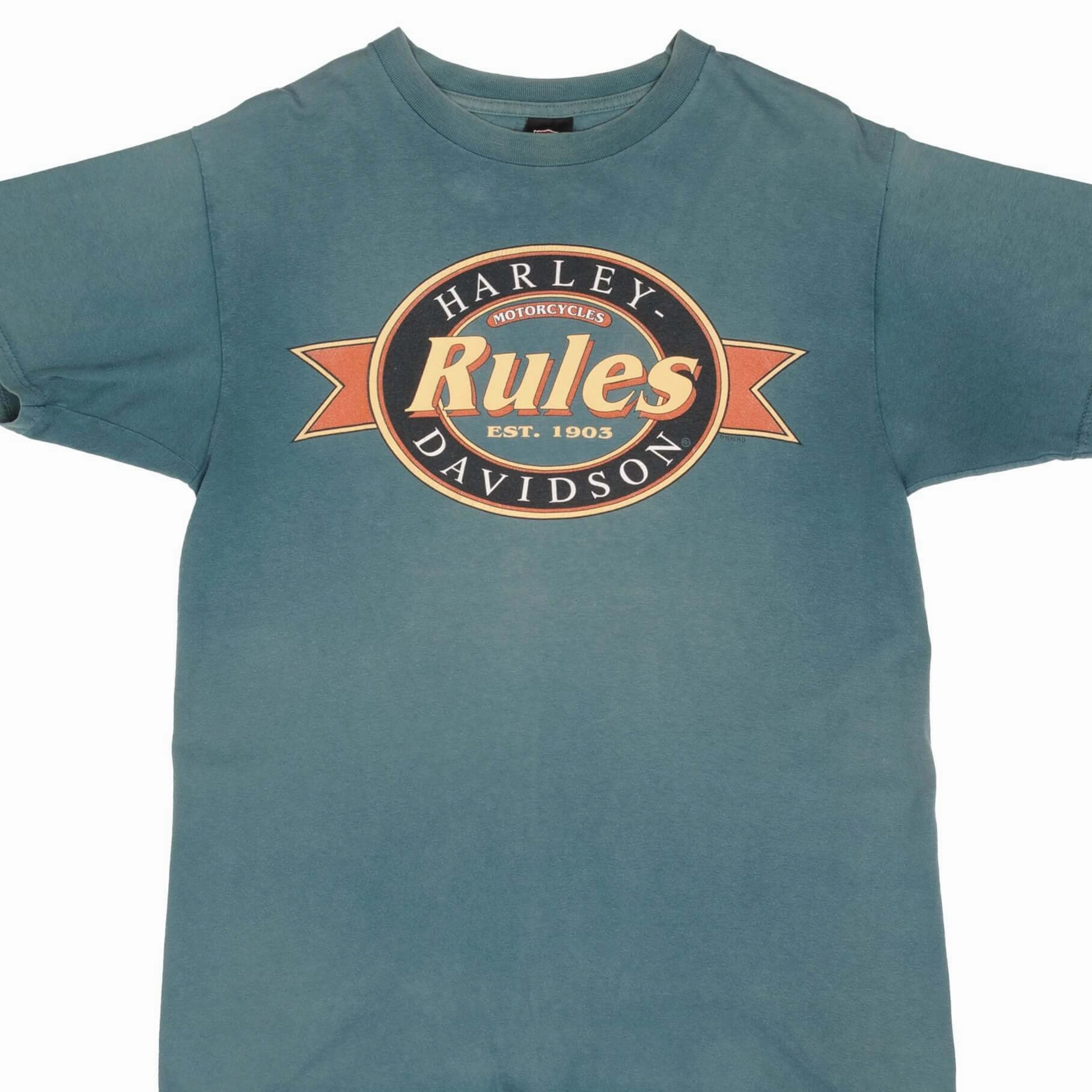 VINTAGE HARLEY DAVIDSON RULES SAN DIEGO TEE SHIRT 1995 SIZE LARGE MADE IN USA Beach relaxation hypoallergenic