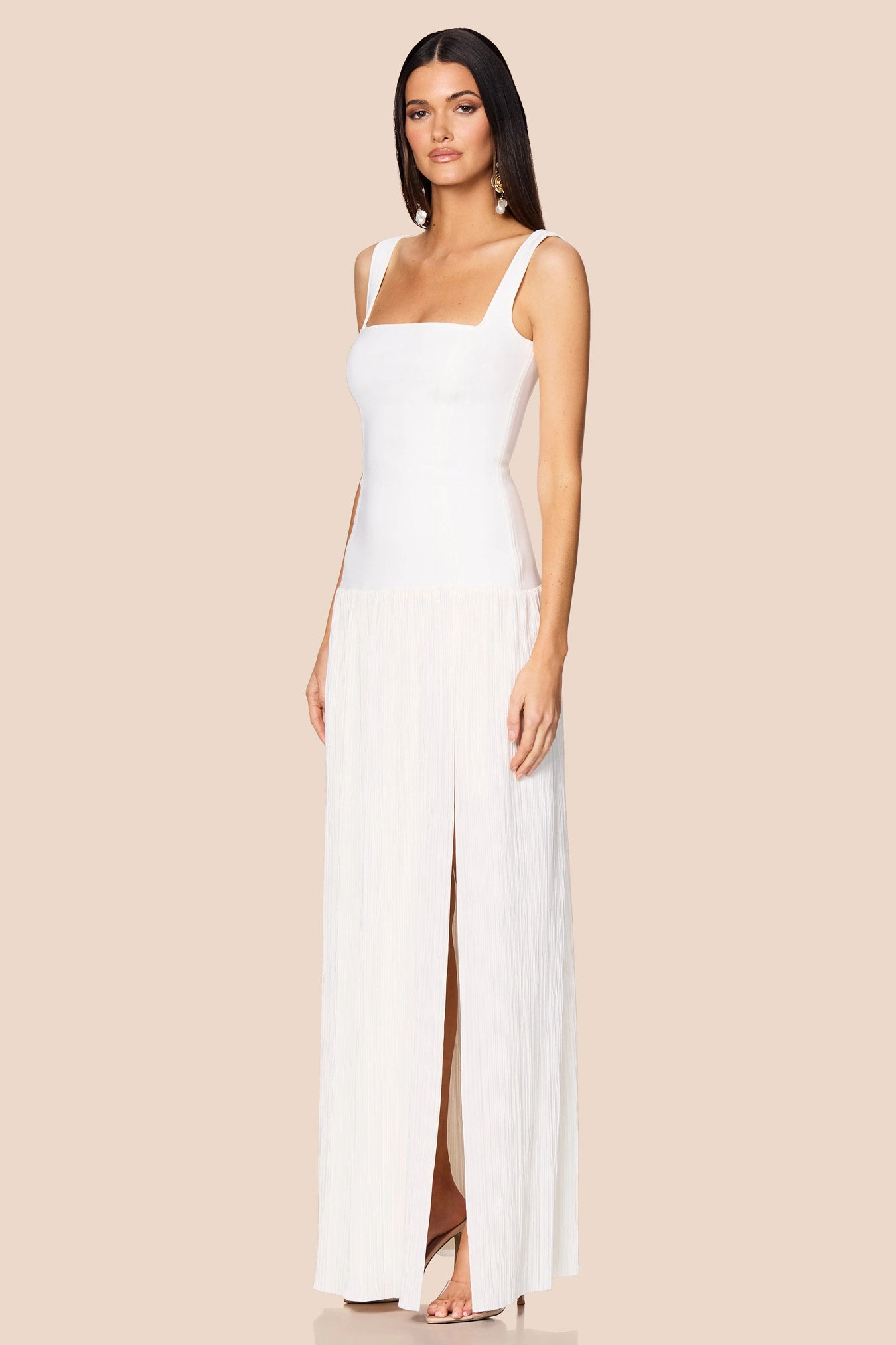 Neutral palette Nookie Desiree Square Neck Maxi Dress - White