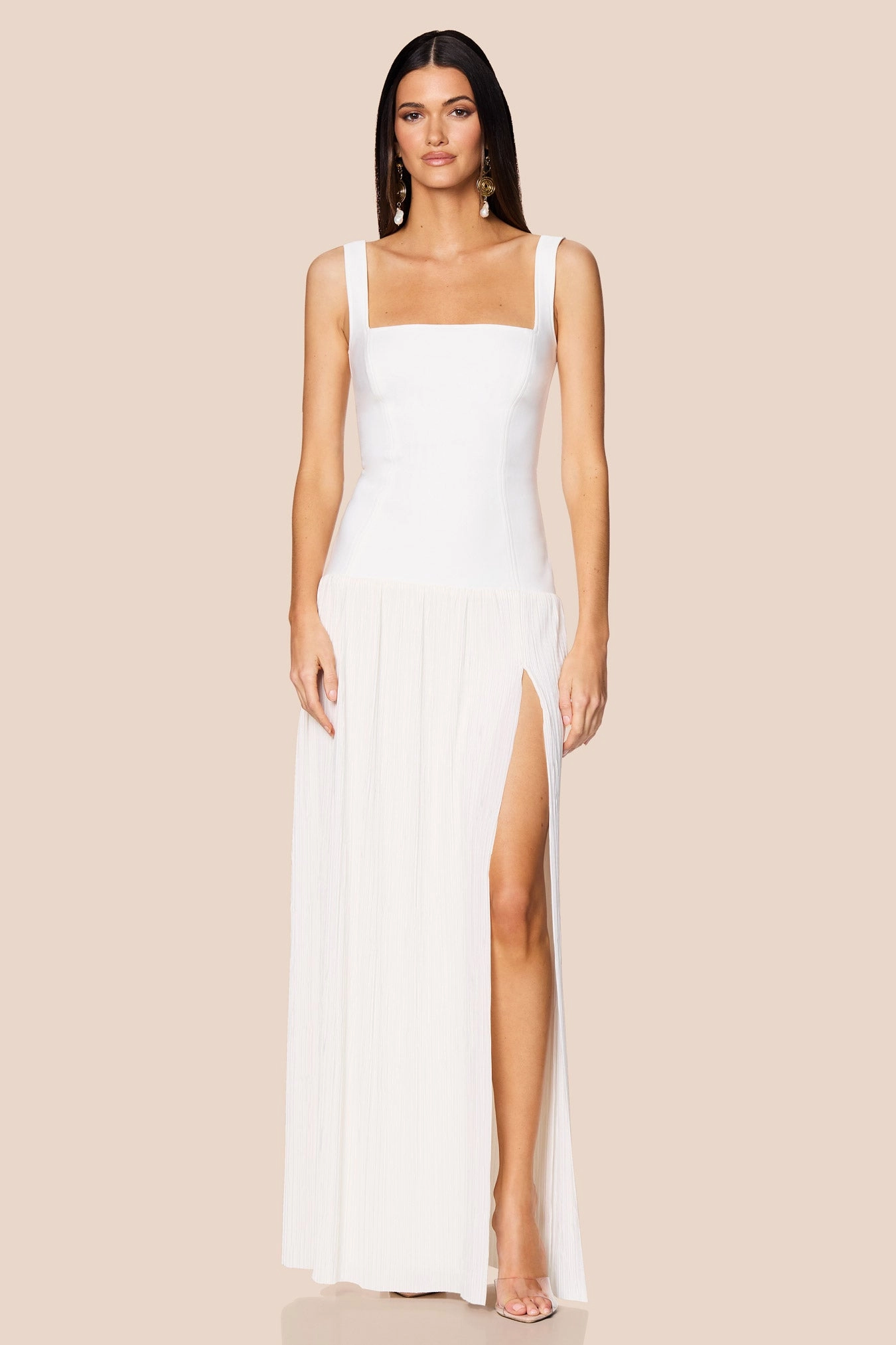 Nookie Desiree Square Neck Maxi Dress - White Lazy Pick Comfy Layers