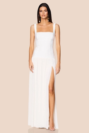 Nookie Desiree Square Neck Maxi Dress - White Lazy Pick Comfy Layers