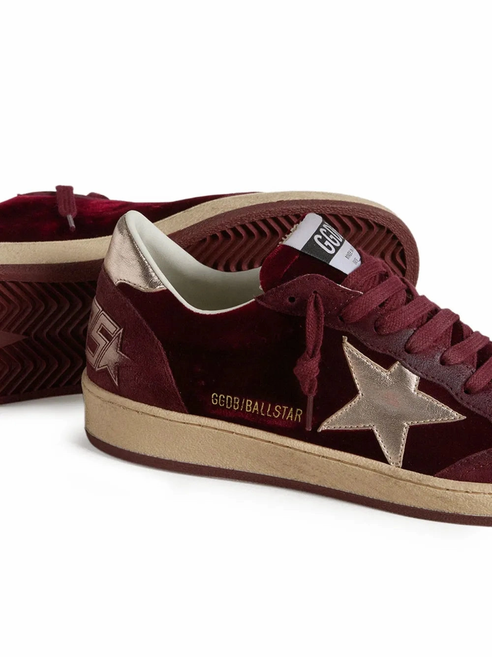 Comfortable Foot Feel Ball Star in Burgundy Velvet