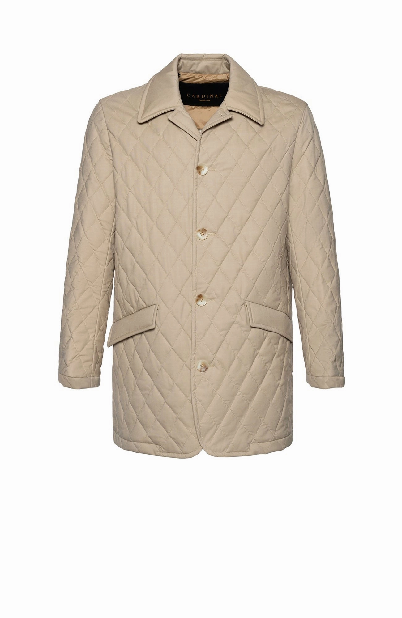 Seamless Welded Construction BYRON TAN DIAMOND QUILTED CARCOAT