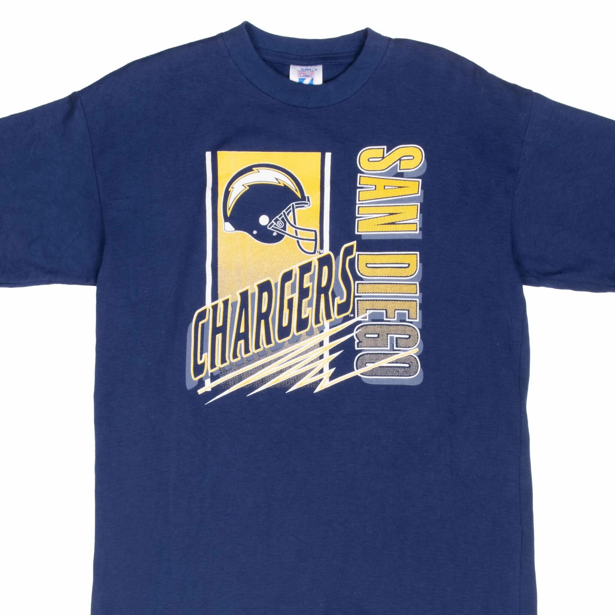 Comfort Stretch Fit VINTAGE NFL SAN DIEGO CHARGERS TEE SHIRT 1990S LARGE YOUTH MADE IN USA
