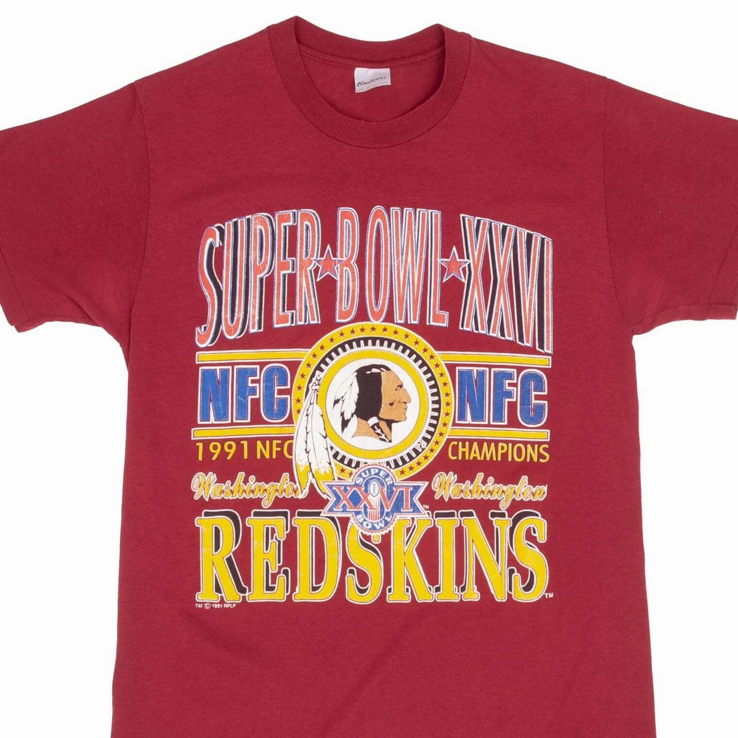 VINTAGE NFL WASHINGTON REDSKINS SUPER BOWL 1991 TEE SHIRT MEDIUM MADE IN USA Breathable Comfort Design All-Purpose Wear