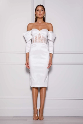 Hook-And-Eye Charming Style Olivia Dress - White