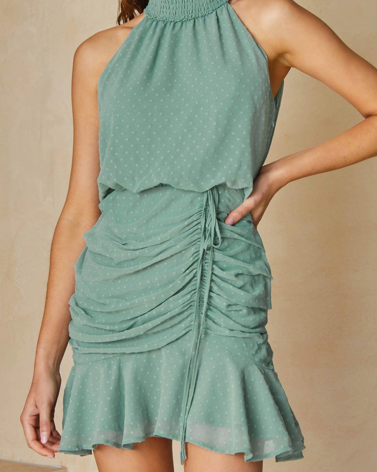Skin Tone Pip Dress - Sage