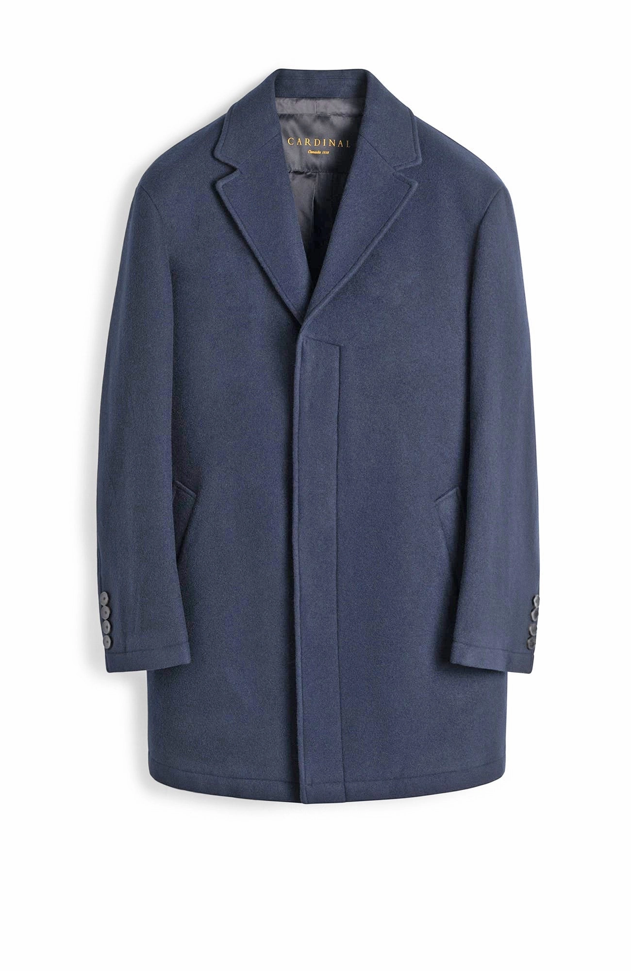 ONIX NAVY WOOL TOPCOAT DoubleLayeredHem