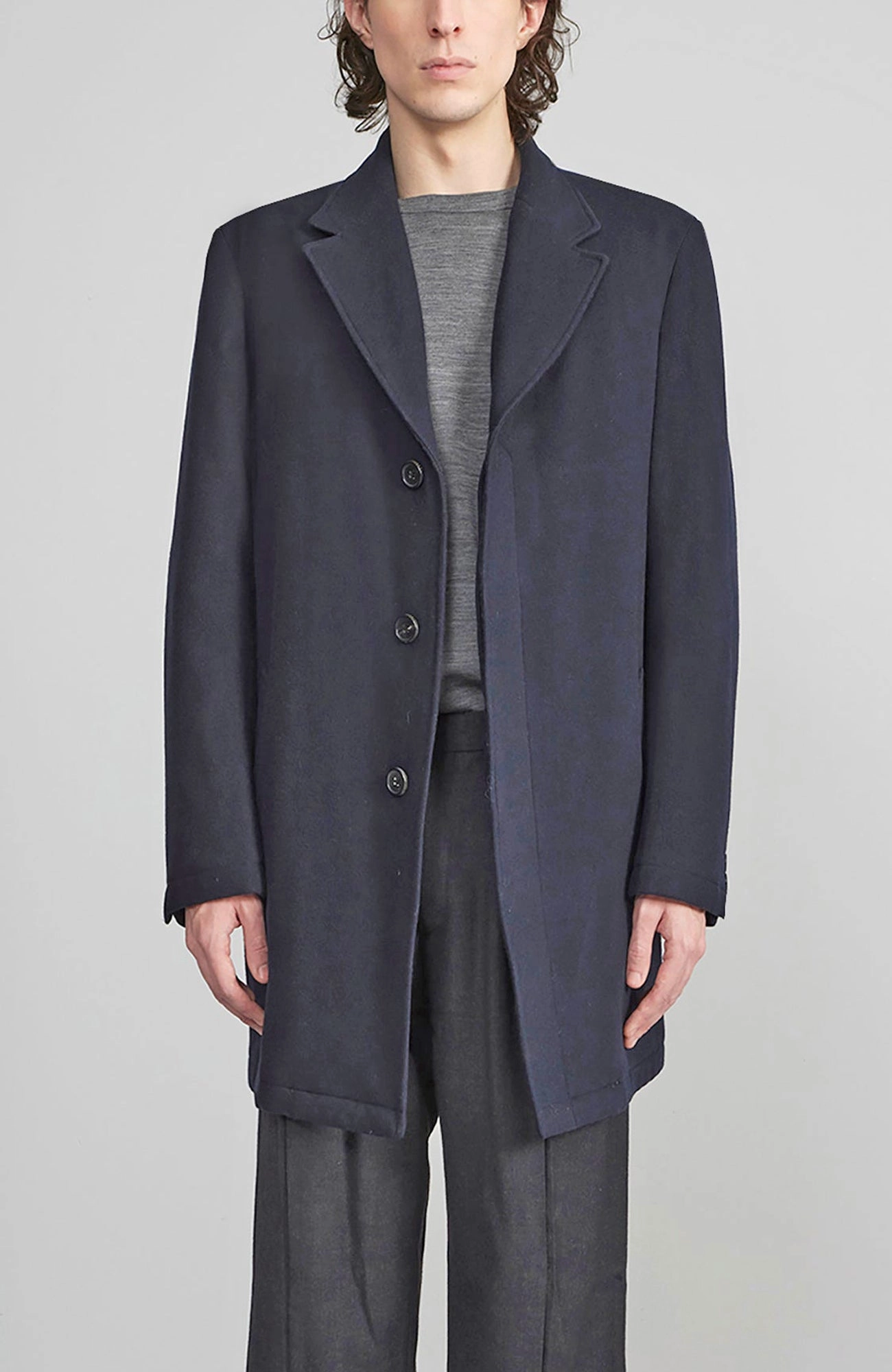 ONIX NAVY WOOL TOPCOAT Autumn Wear Eco Friendly Construction