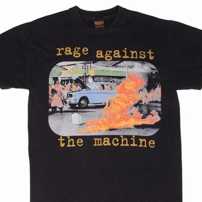 BOOTLEG RAGE AGAINST THE MACHINE TEE SHIRT XL SINGLE STITCH Relaxing Fit TexturedWeavePattern