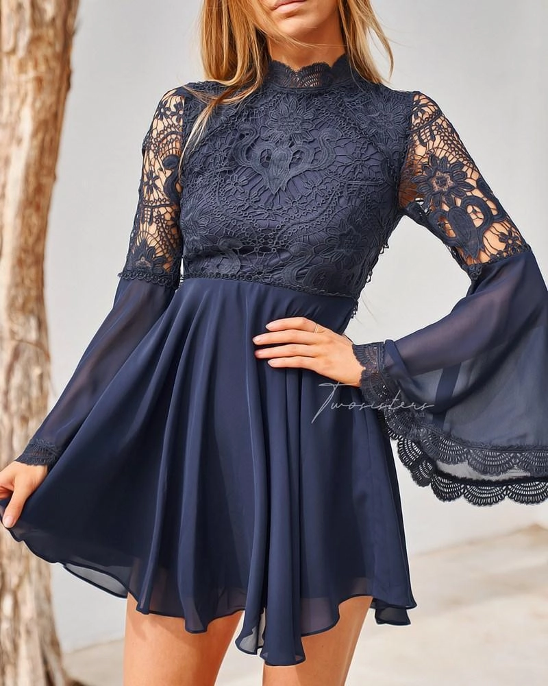 Paige Dress - Navy Fluid Shape