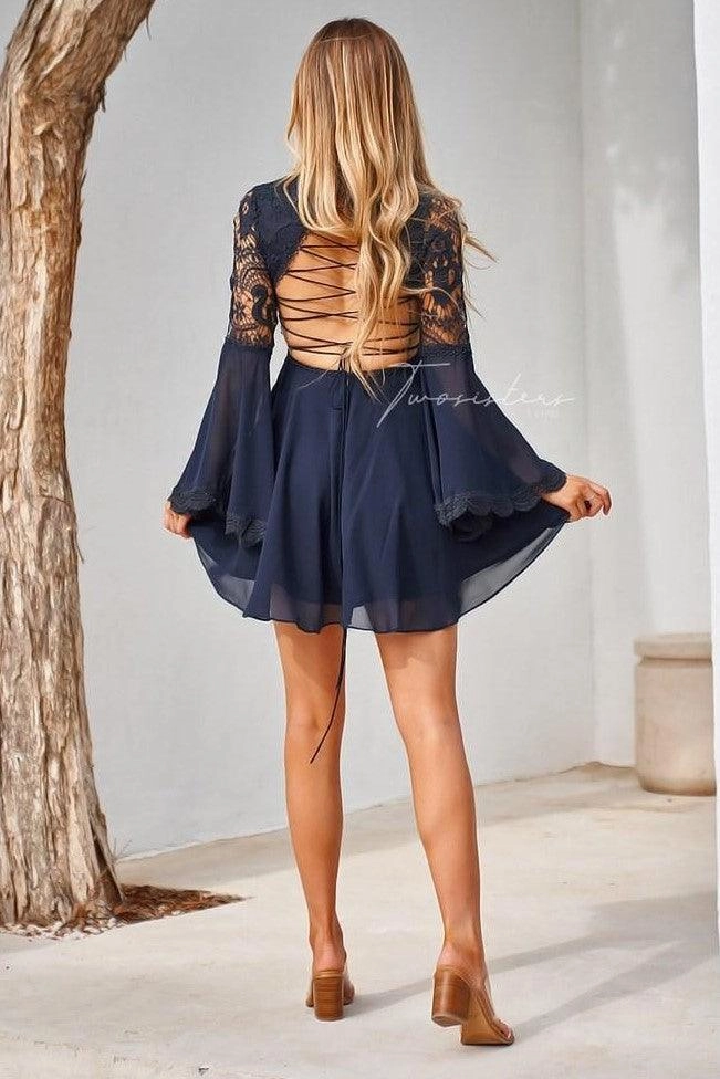 Paige Dress - Navy Easy Lovely