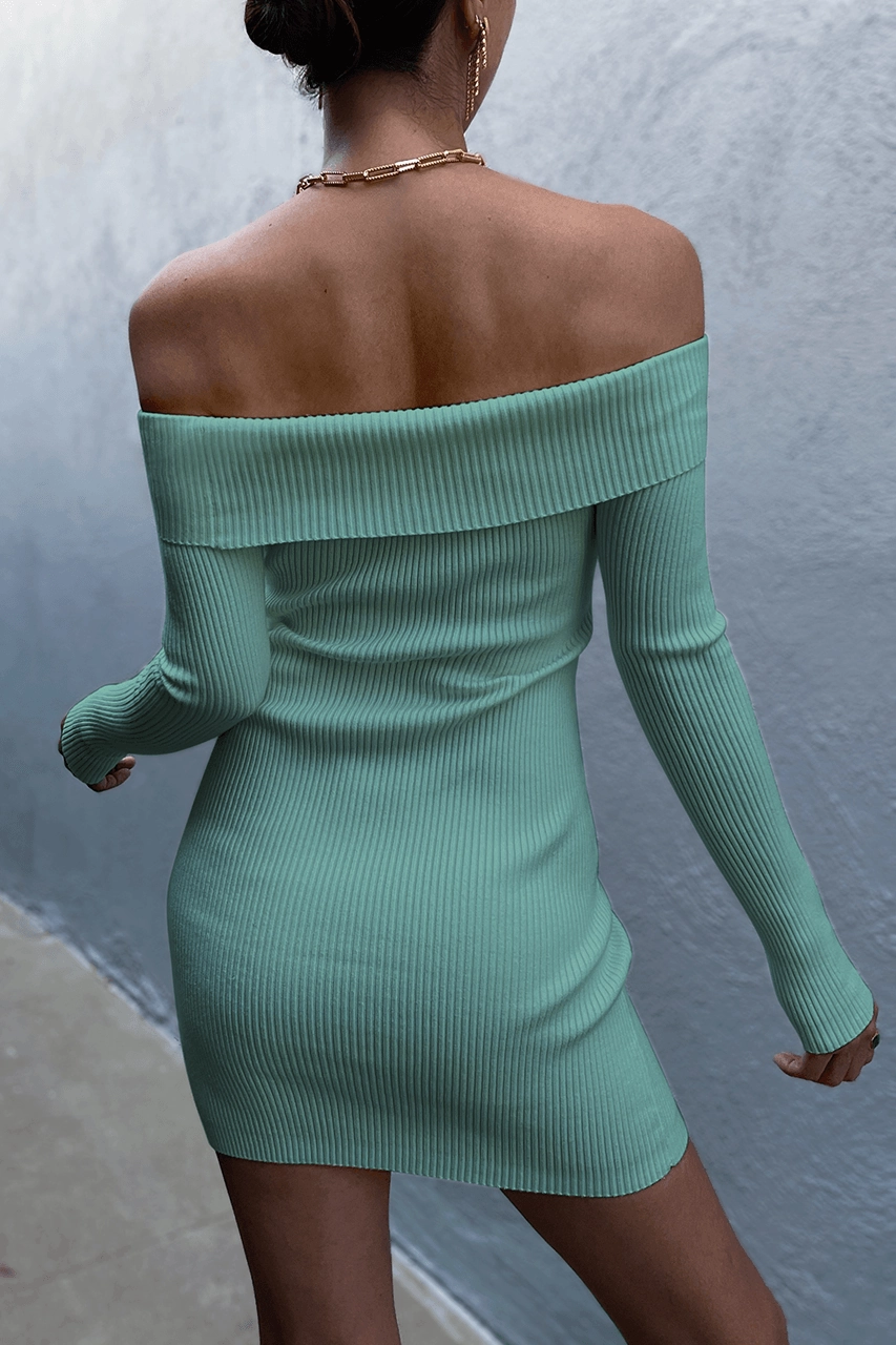 Palm Knit Dress - Mint Work Ready