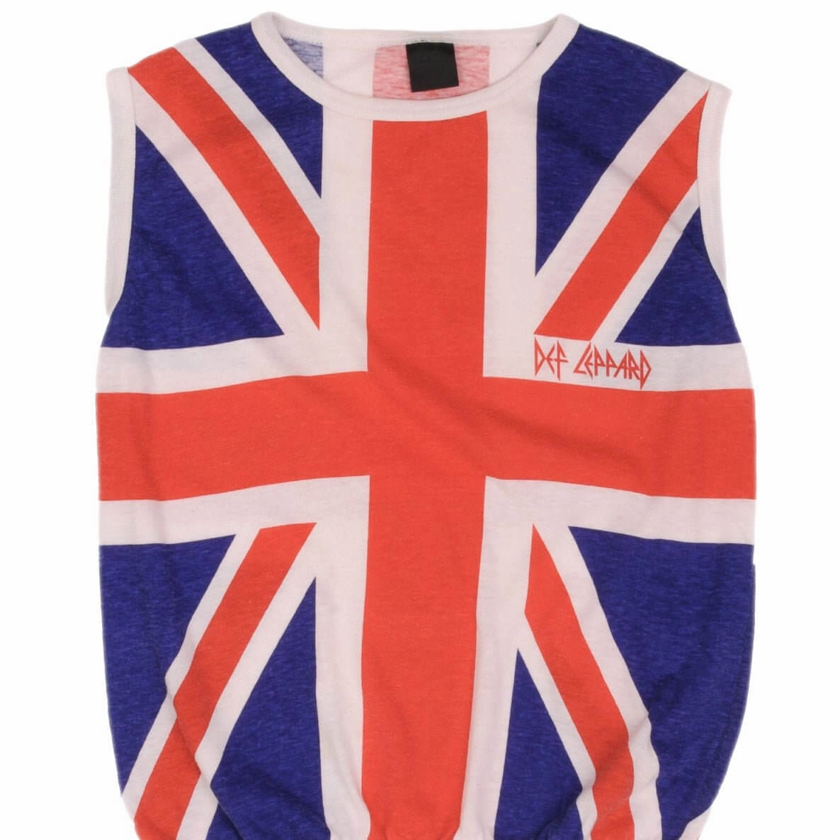 Thermal regulation VINTAGE DEF LEPPARD UNION JACK TANK TOP TEE SHIRT 1980S SIZE SMALL MADE IN USA