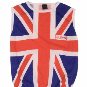 Thermal regulation VINTAGE DEF LEPPARD UNION JACK TANK TOP TEE SHIRT 1980S SIZE SMALL MADE IN USA
