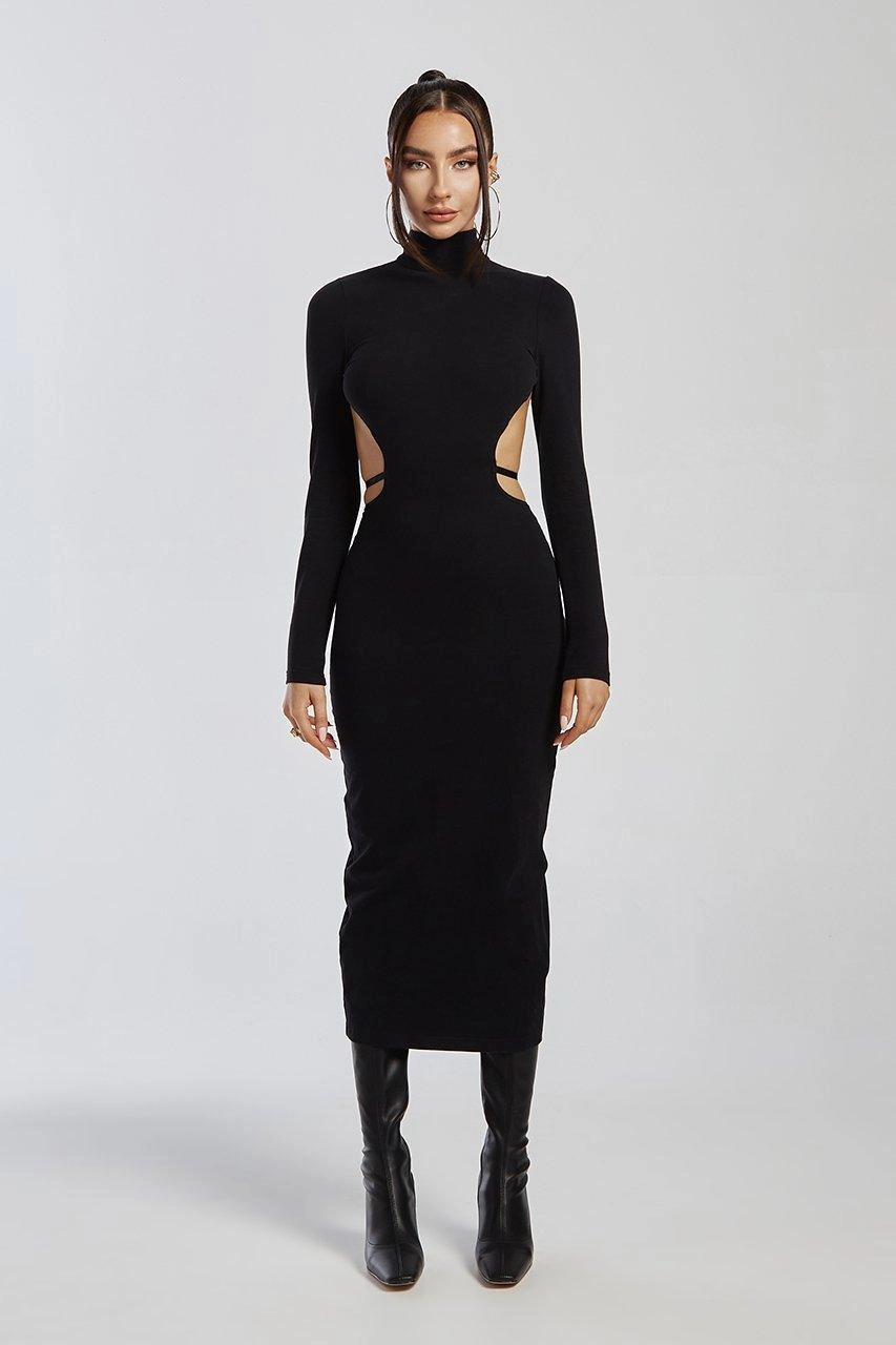 Valerie Midi Dress - Black Light Fabrication