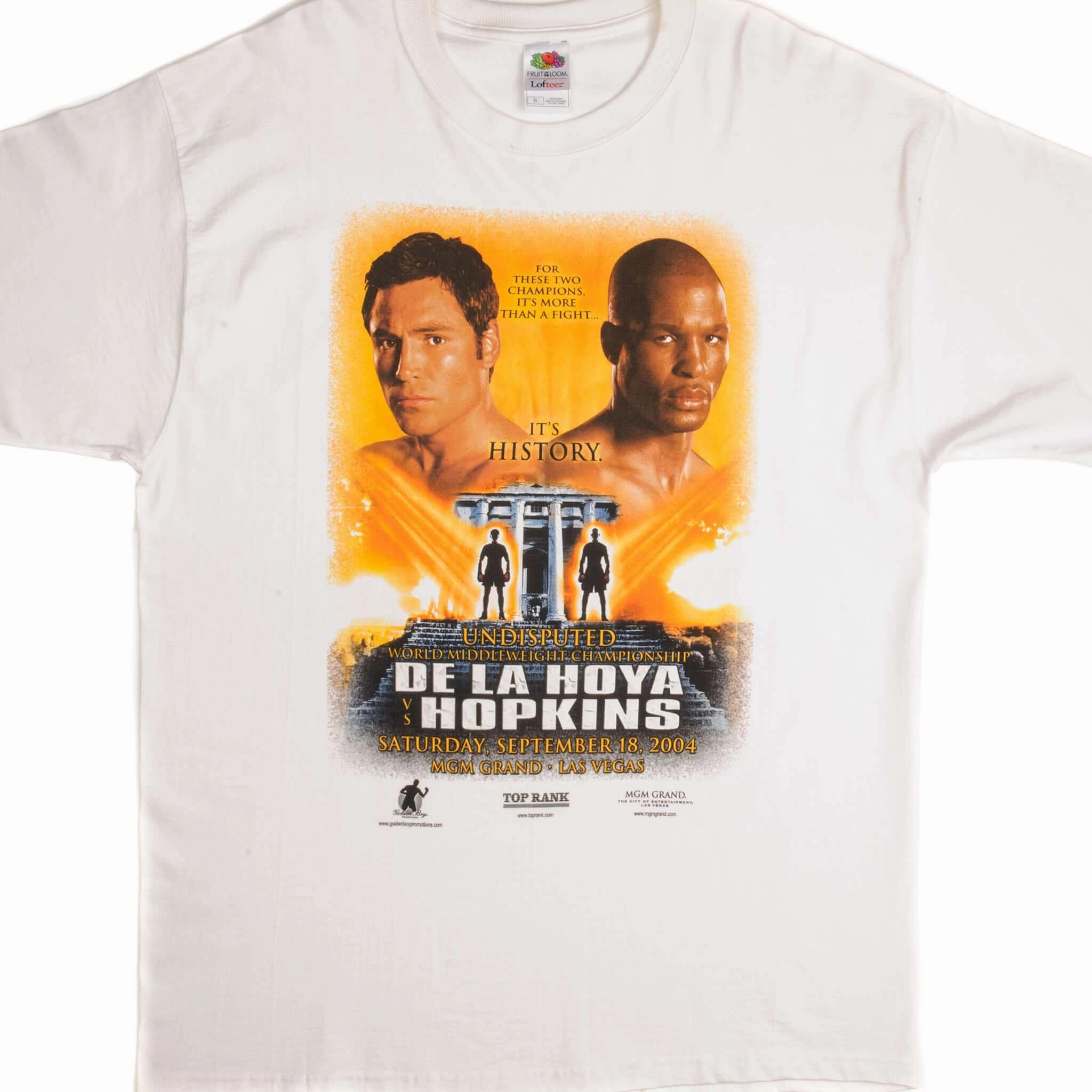 Casual Flex Wear Cool and Comfortable VINTAGE DE LA HOYA VS HOPKINS TEE SHIRT 2004 SIZE XL MADE IN USA