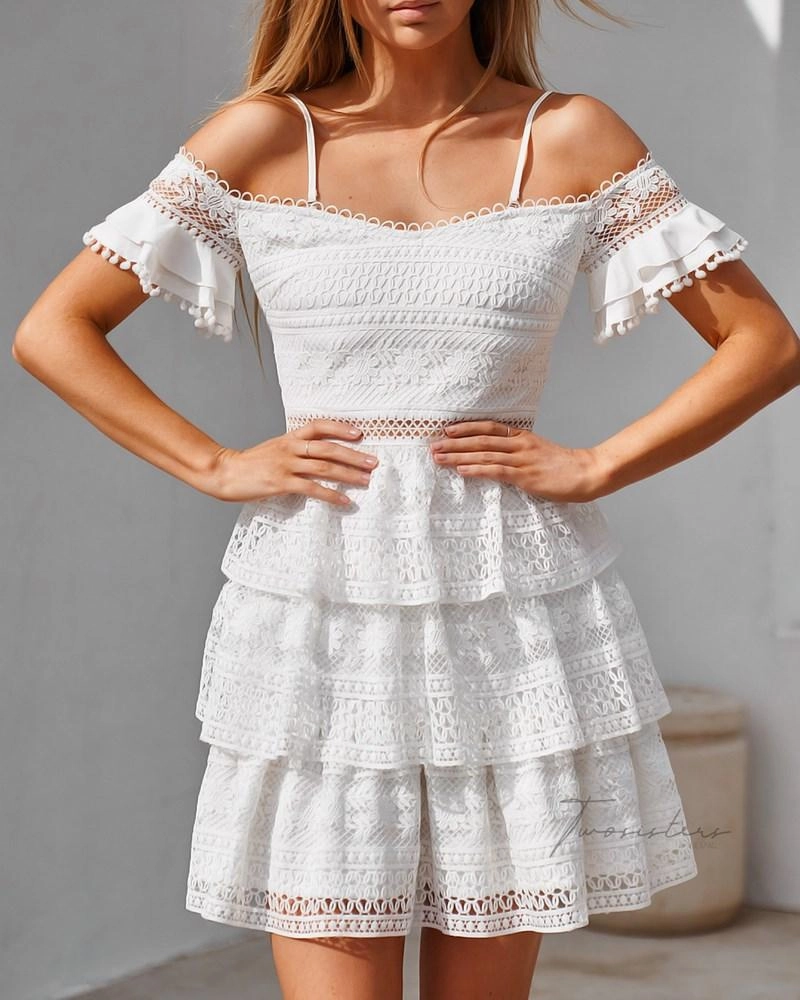 Melinda Dress - White Kind Light