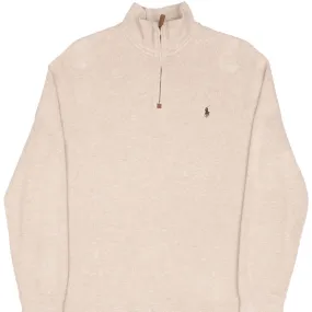 Cozy Protection POLO RALPH LAUREN BEIGE QUARTER 1/4 ZIP SWEATER SIZE LARGE