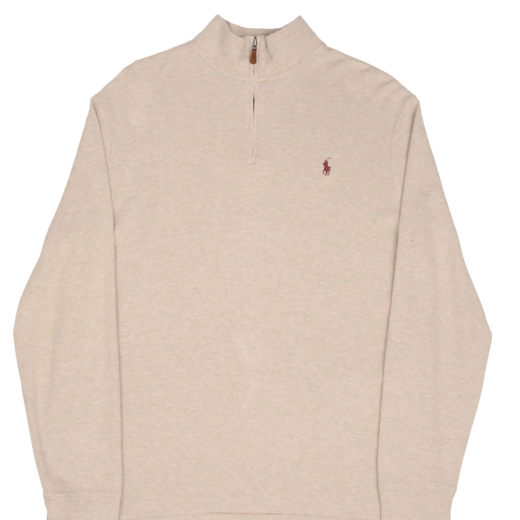 Cozy Vibe POLO RALPH LAUREN BEIGE QUARTER 1/4 ZIP SWEATER SIZE LARGE