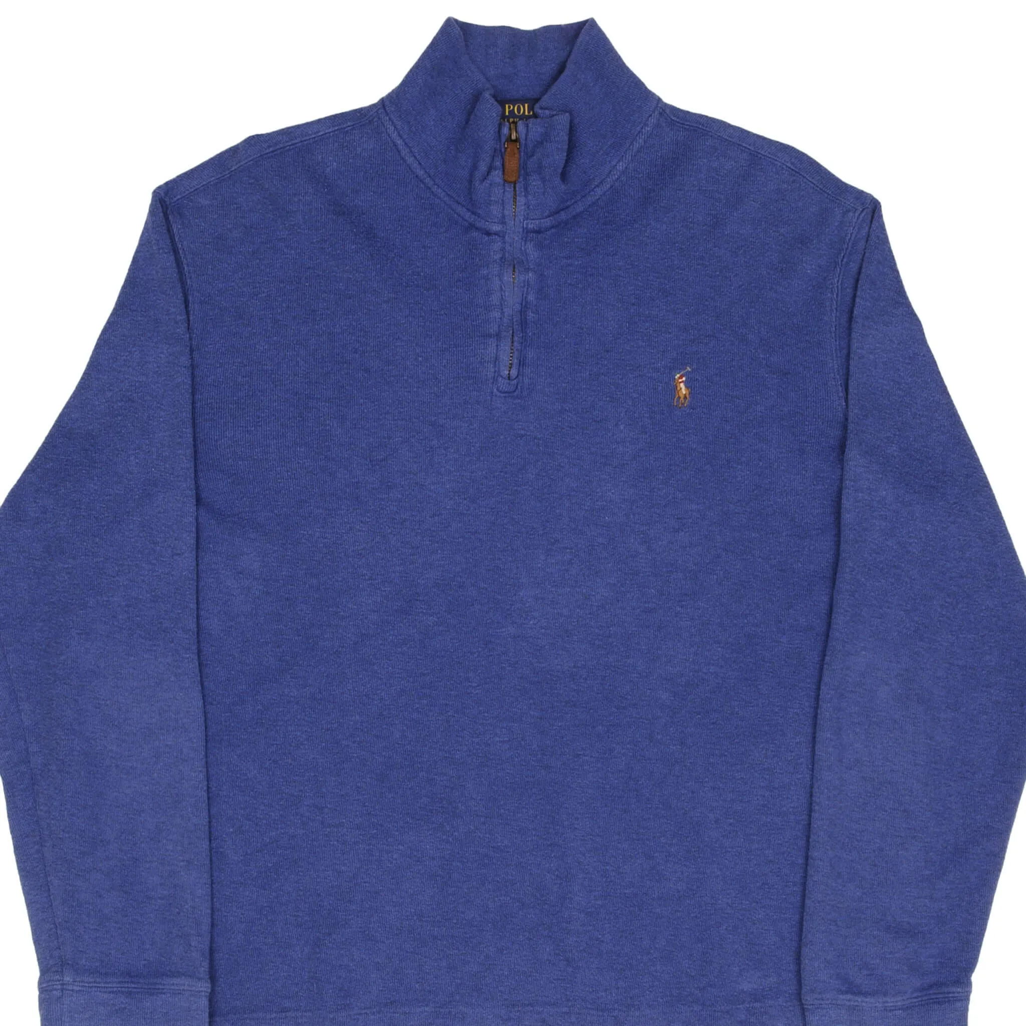 Comfy Wearable POLO RALPH LAUREN BLUE QUARTER 1/4 ZIP SWEATER SIZE LARGE