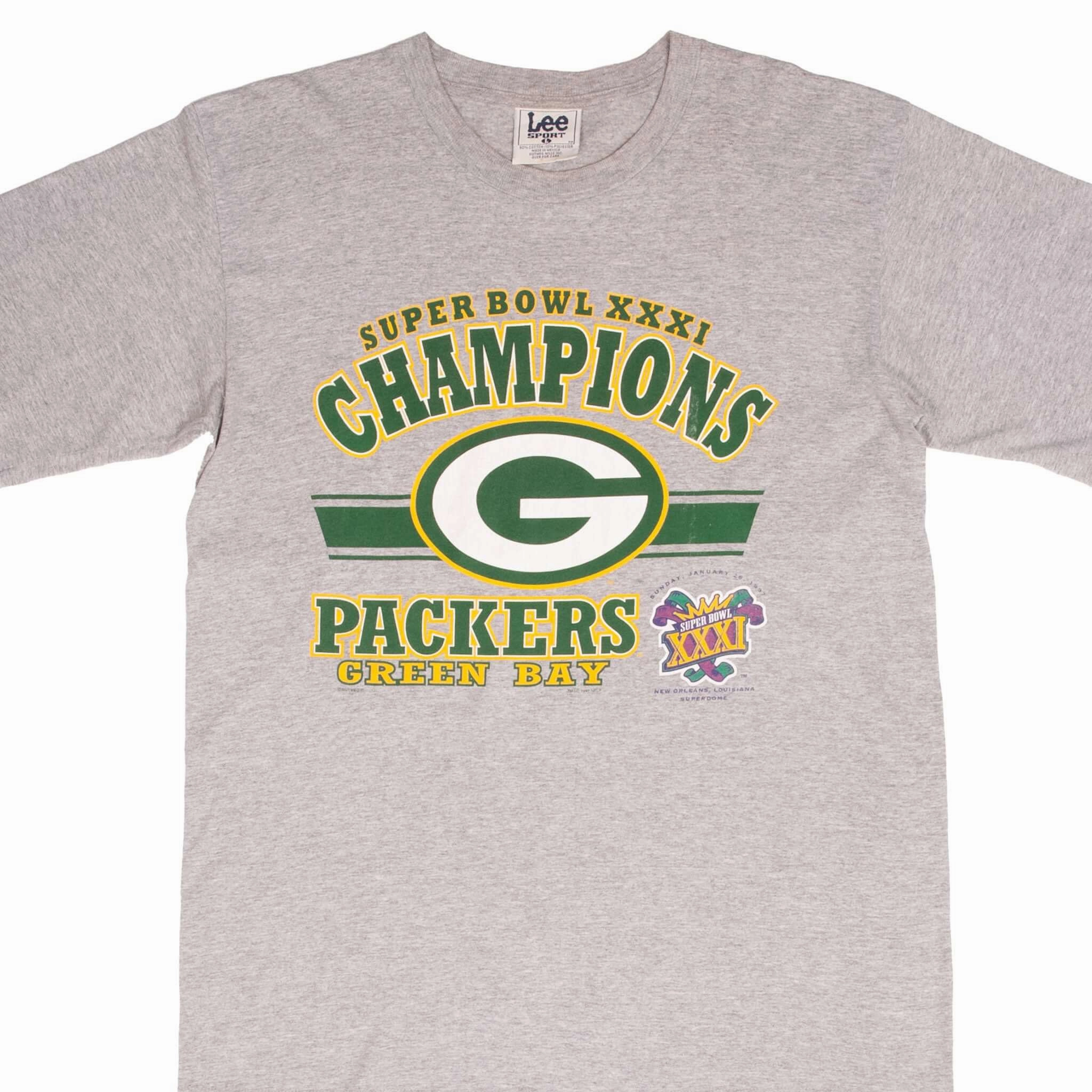 Slim fit clothing Beach Outfit VINTAGE NFL GREEN BAY PACKERS SUPER BOWL CHAMPIONS XXXI 1997 TEE SHIRT SZE LARGE