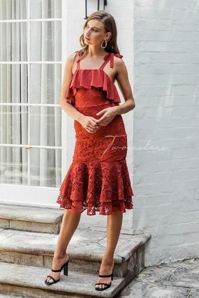 Modern Waist Mallory Dress - Burnt Orange (Final Sale)