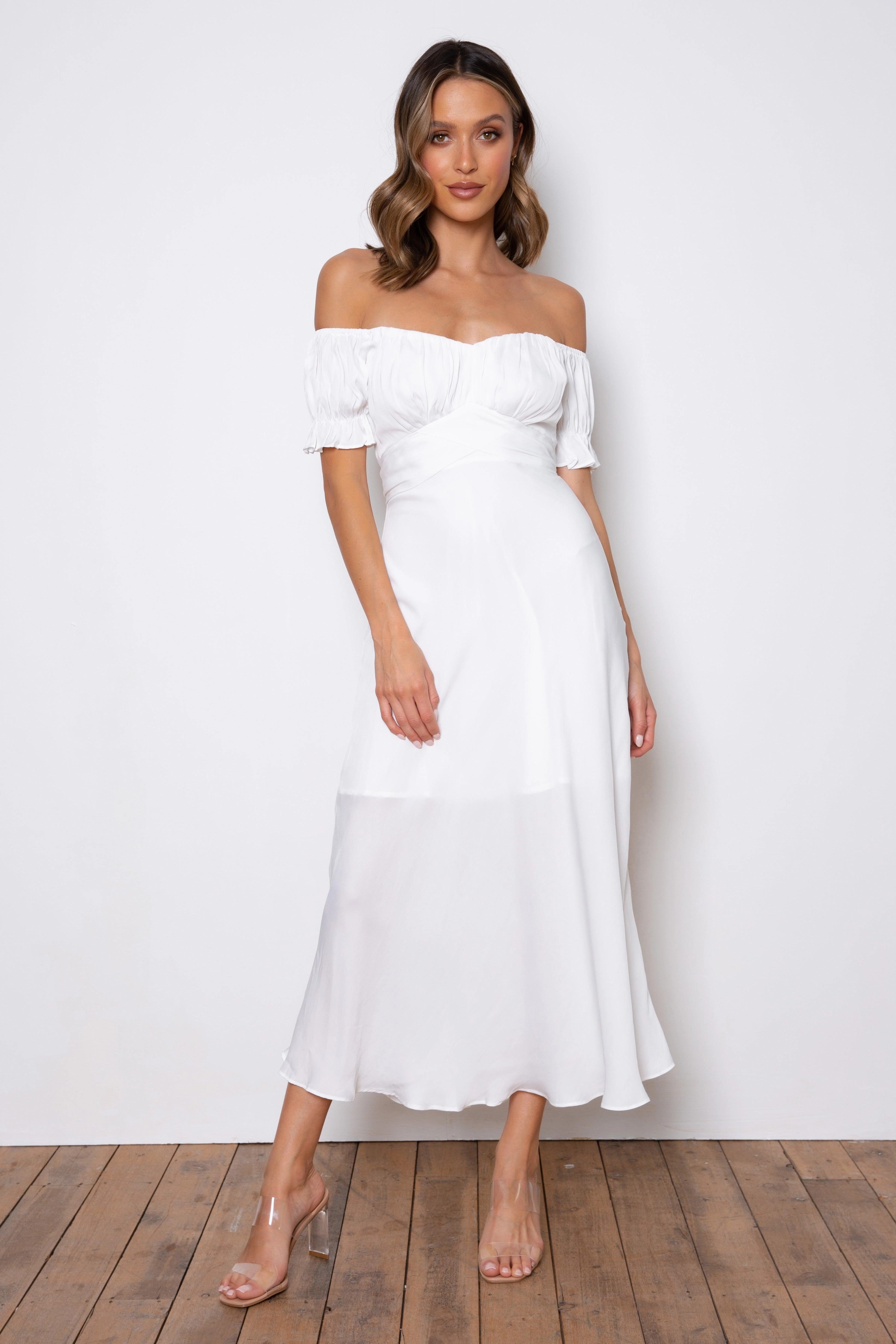 Samantha Dress - White Effortless Elegance