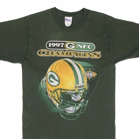 VINTAGE NFL GREEN BAY PACKERS NFC CHAMPIONS 1997 TEE SHIRT SIZE MEDIUM MADE USA Comfy Vibe UVProtectionFinish