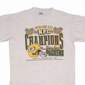 Chill Comfort Easy-to-Match VINTAGE NFL GREEN BAY PACKERS NFC CHAMPIONS 1997 TEE SHIRT SIZE XL