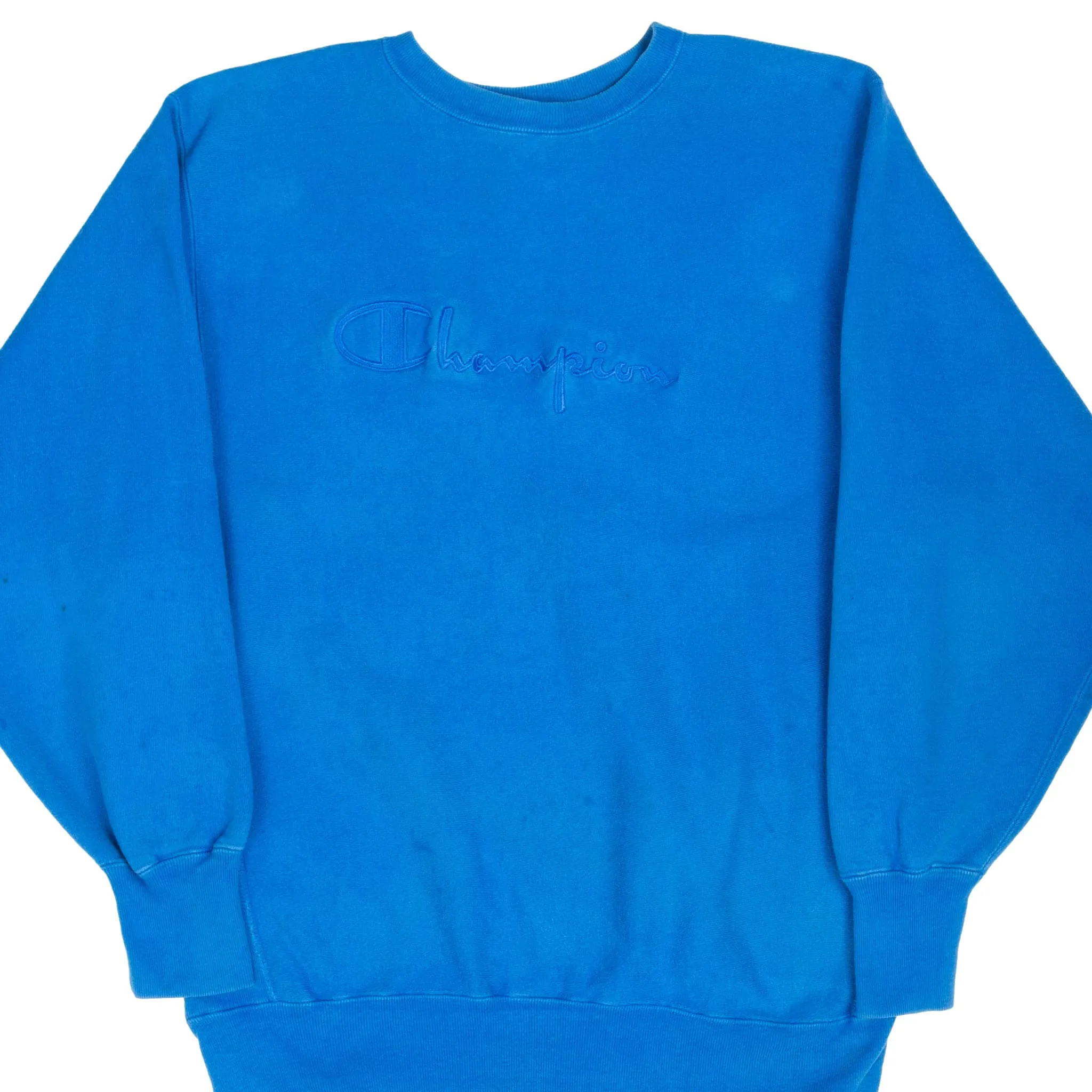 VINTAGE CHAMPION REVERSE WEAVE SPELLOUT BLUE SWEATSHIRT 1990S LARGE MADE IN USA Cold-Weather Wear