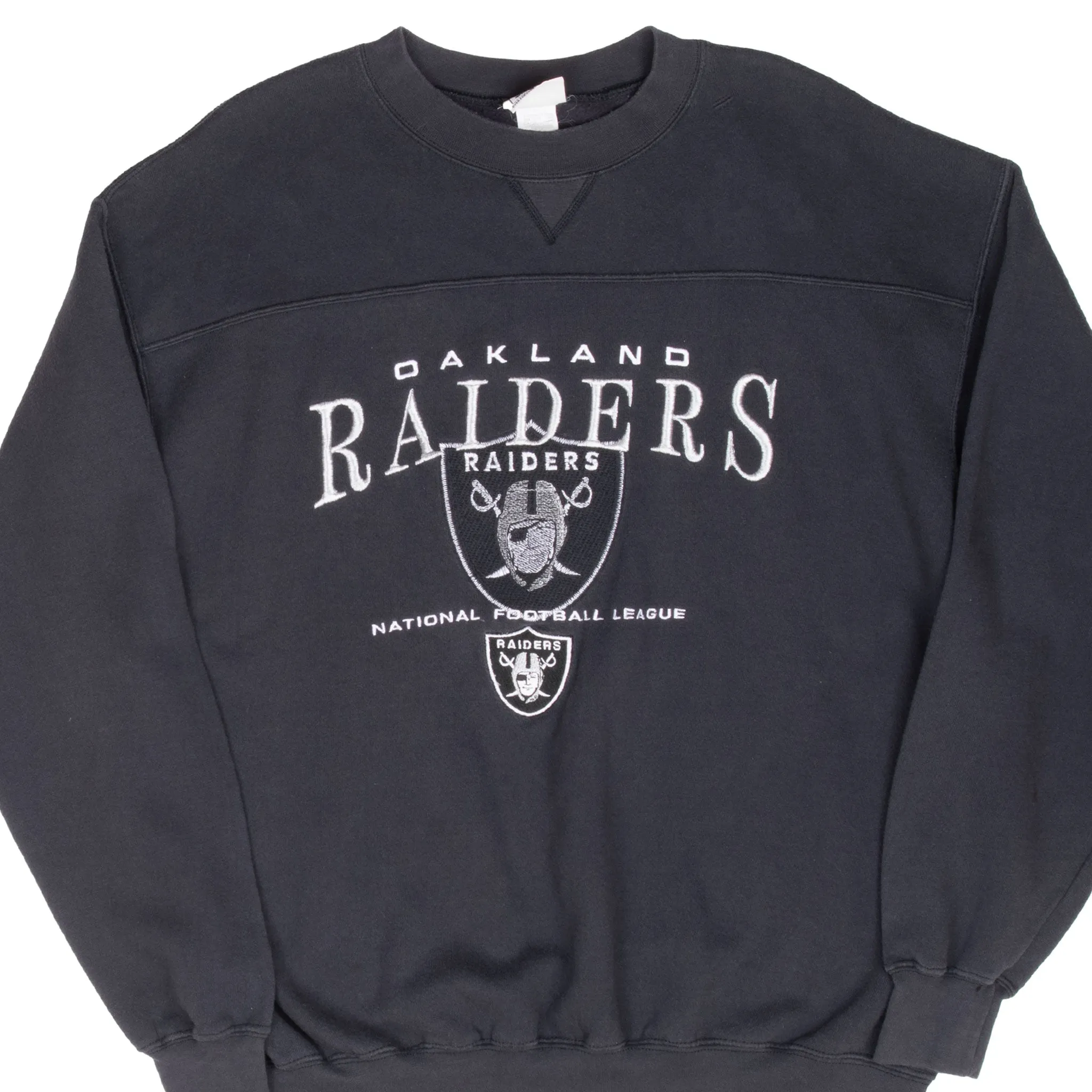 Trendy Wearable VINTAGE NFL OAKLAND RAIDERS EMBROIDERED 1990S SWEATSHIRT LARGE