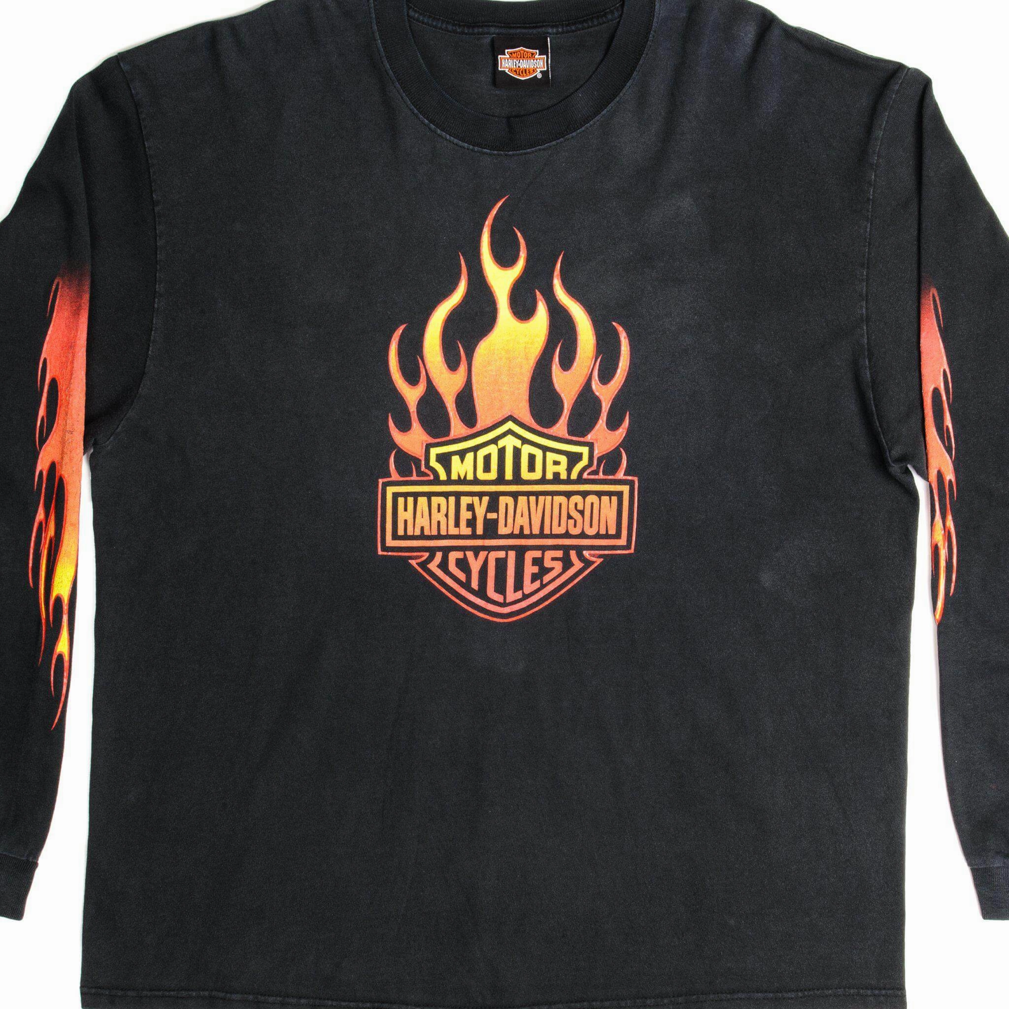 Moisture Management Casual Chic Wear VINTAGE HARLEY DAVIDSON LONG SLEEVES TEE SHIRT SIZE XL