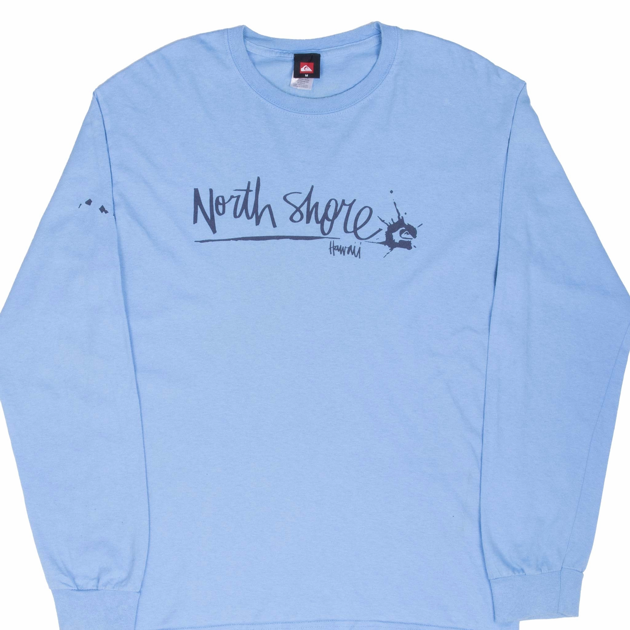 VINTAGE QUICKSILVER HAWAII BLUE LONG SLEEVE SURF TEE SHIRT 2000S MEDIUM Sleek Fit Wear