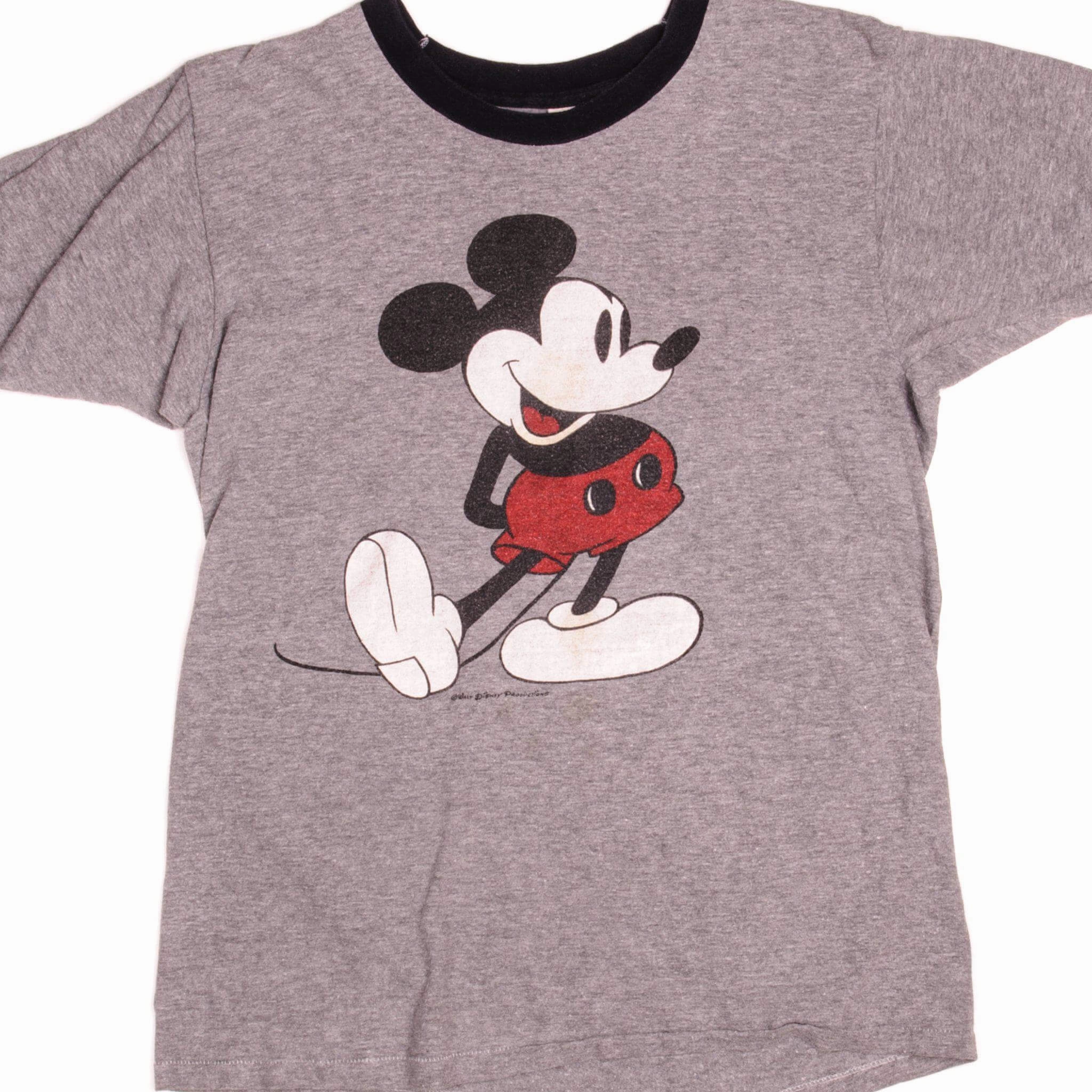 VINTAGE MICKEY MOUSE TEE SHIRT SIZE MEDIUM MADE IN USA 1970s Light and Fresh Urban Casual Look