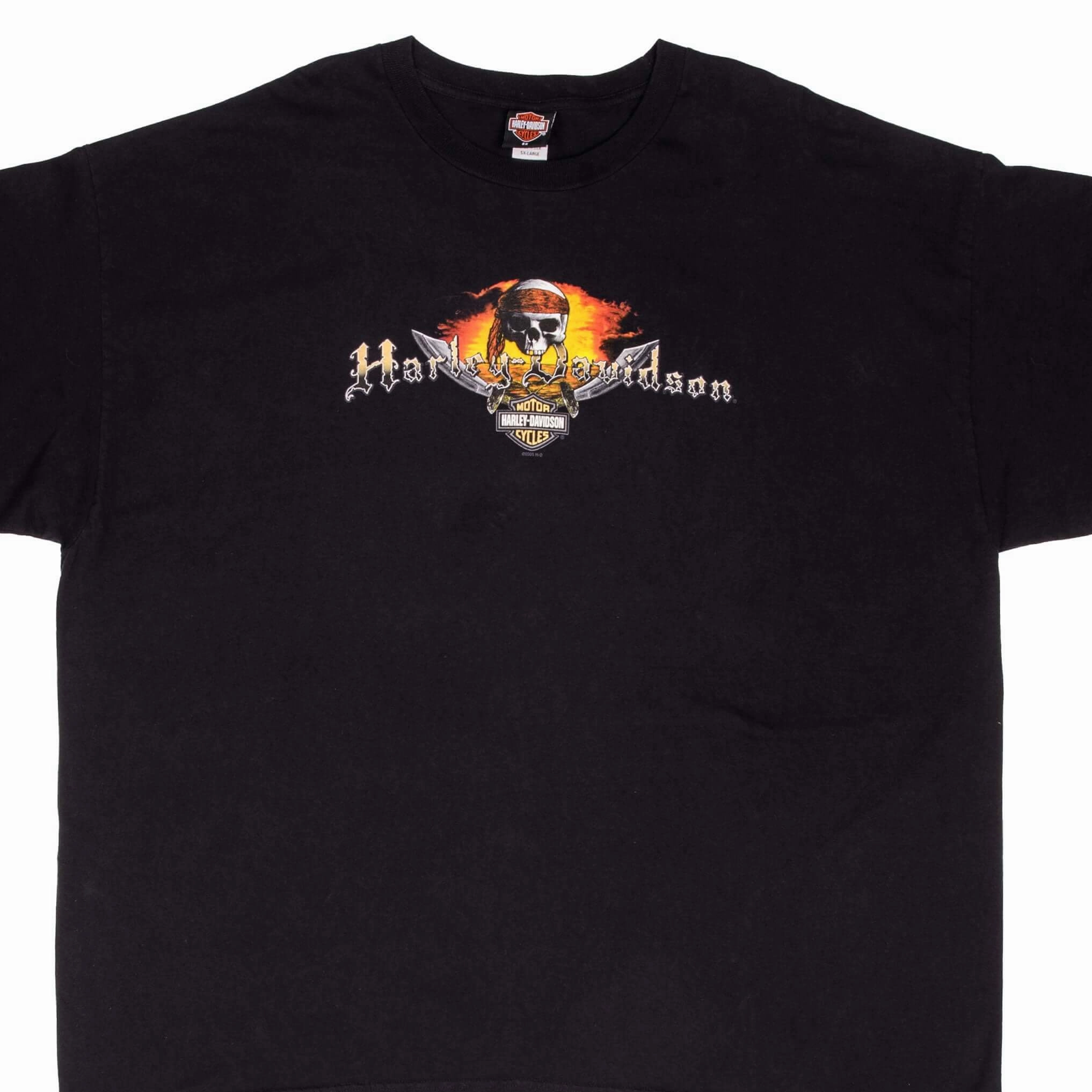 Smart Design VINTAGE HARLEY DAVIDSON PIRATE GRAND CAYMAN TEE SHIRT 2005 SIZE 5XL MADE IN USA