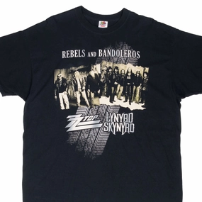 VINTAGE REBELS & BANDOLEROS ZZ TOP LYNYRD SKYNYRD 2011 TEE SHIRT 2XL Eco Conscious Production