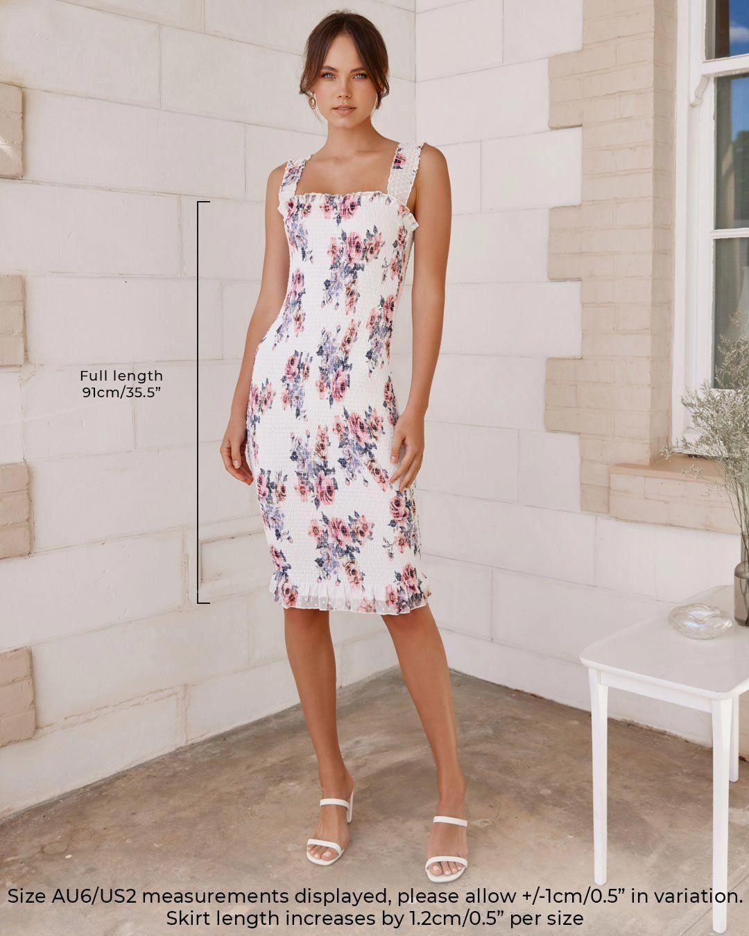 Mellie Dress - Blue Floral Sophisticated Wear