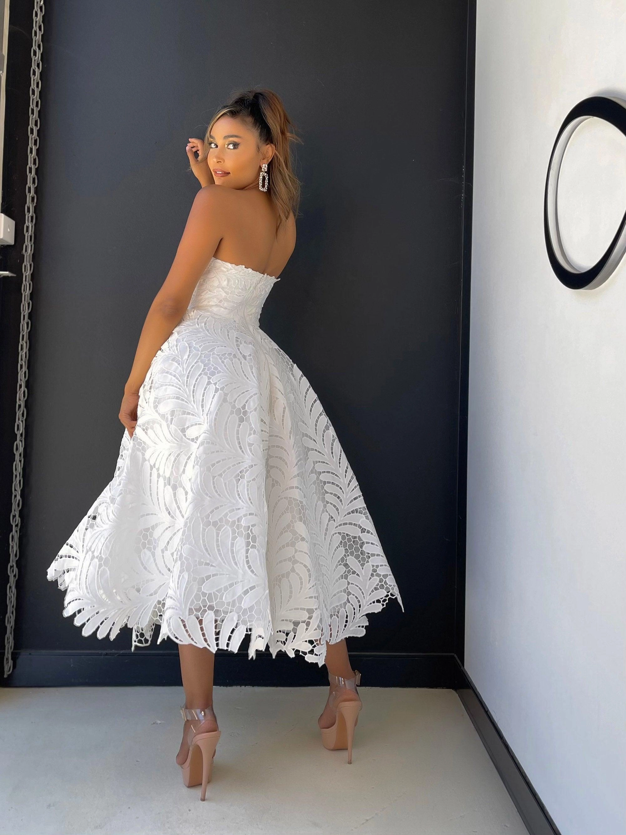 Day To Night Refined Aesthetic Jadore JX5031 Sandra Dress - White