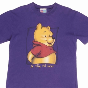 VINTAGE DISNEY WINNIE THE POOH A SILLY OLD BEAR 1990S TEE SHIRT SIZE MEDIUM High-Quality Fabric Gym clothing