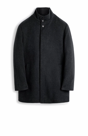 Heat Retention Layer MONT-ROYAL BLACK WOOL & CASHMERE CAR COAT