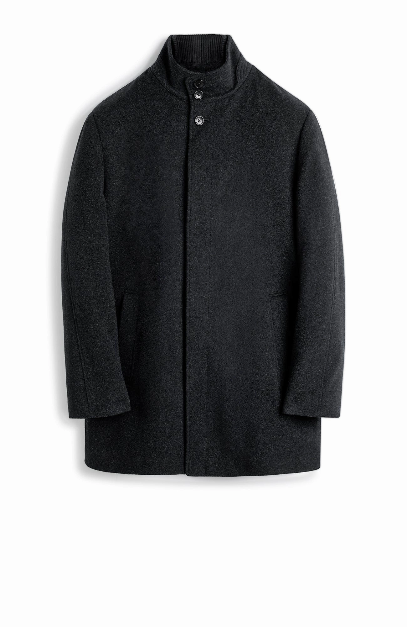 MONT-ROYAL BLACK WOOL & CASHMERE CAR COAT Fade Resistant Exterior Multi Layer Option