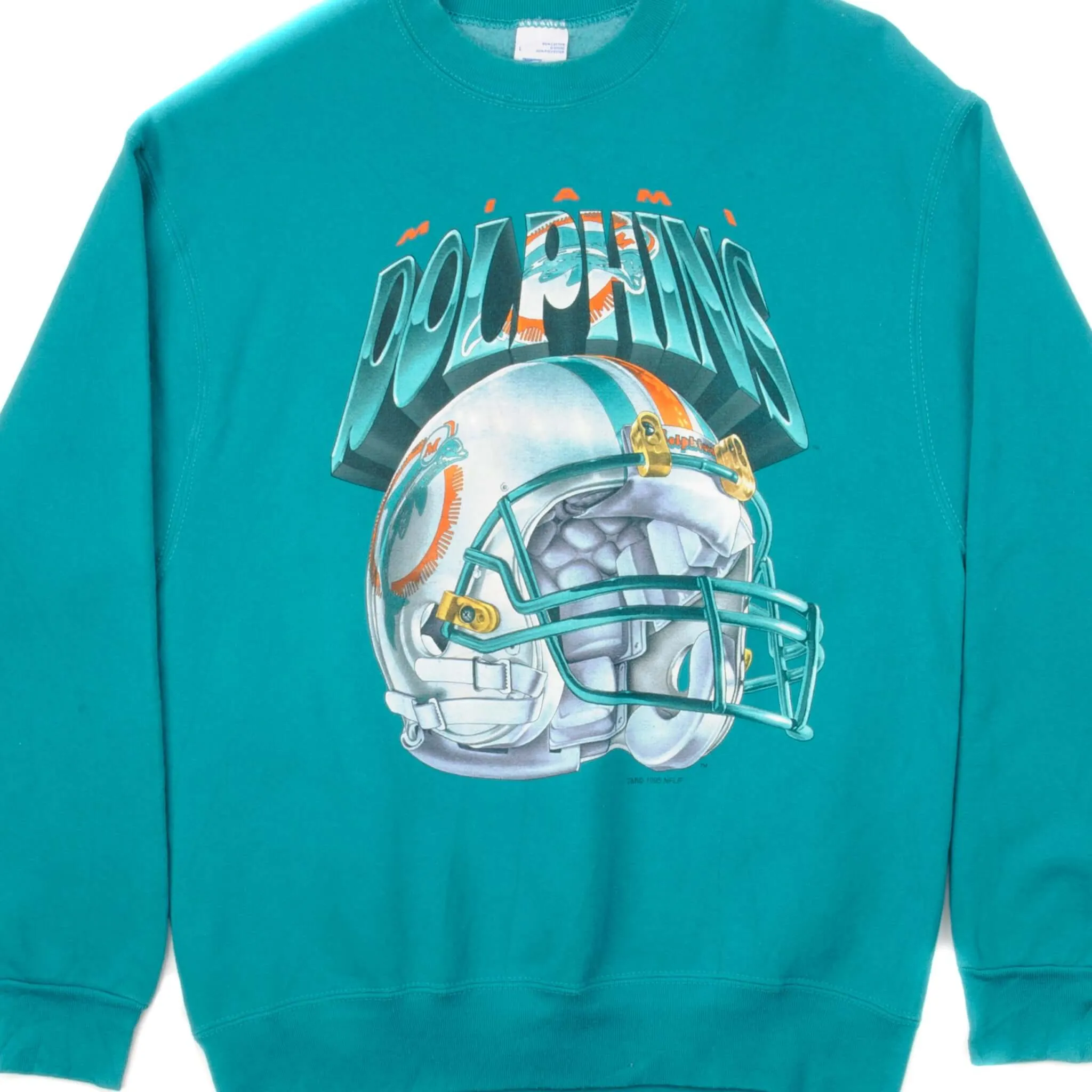 Cold-Weather Gear appropriate for winter VINTAGE NFL MIAMI DOLPHINS SWEATSHIRT 1995 SIZE LARGE MADE IN USA