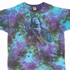 VINTAGE JIMI HENDRIX 2009 LIQUID BLUE TIE DYE TEE SHIRT 2XL Comfortable Fit Wear Everyday Look