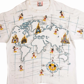 Modern Design Essential Wardrobe VINTAGE ALL OVER PRINT DISNEYLAND TEE SHIRT 1990s SIZE XL MADE IN USA